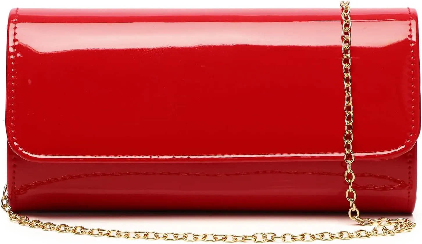 Patent Leather Envelope Clutch Womens Evening Handbag Stylish Shoulder Bag Purse for Christmas Wedding Party Prom