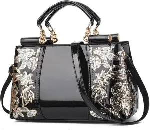 Patent Leather Handbags, Women's Shoulder Bags, Fashion Shoulder Bag for Women, Black