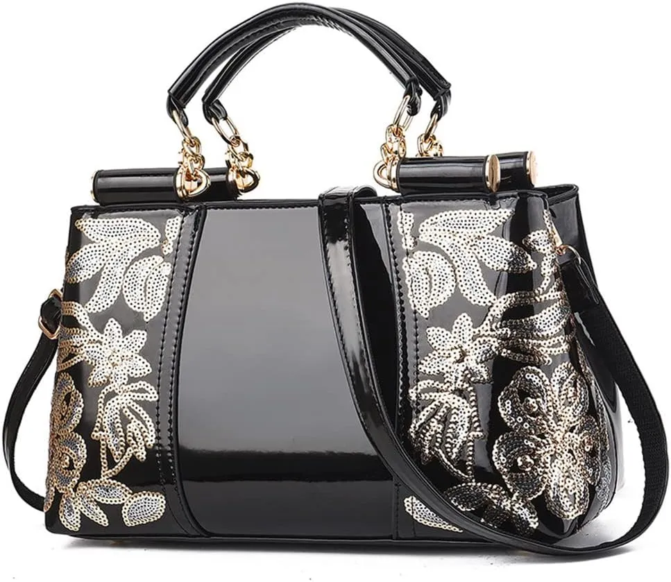 Patent Leather Handbags, Women's Shoulder Bags, Fashion Shoulder Bag for Women, Black