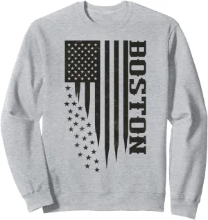 Patriotic Boston Homegrown Local USA Flag Boston Sweatshirt