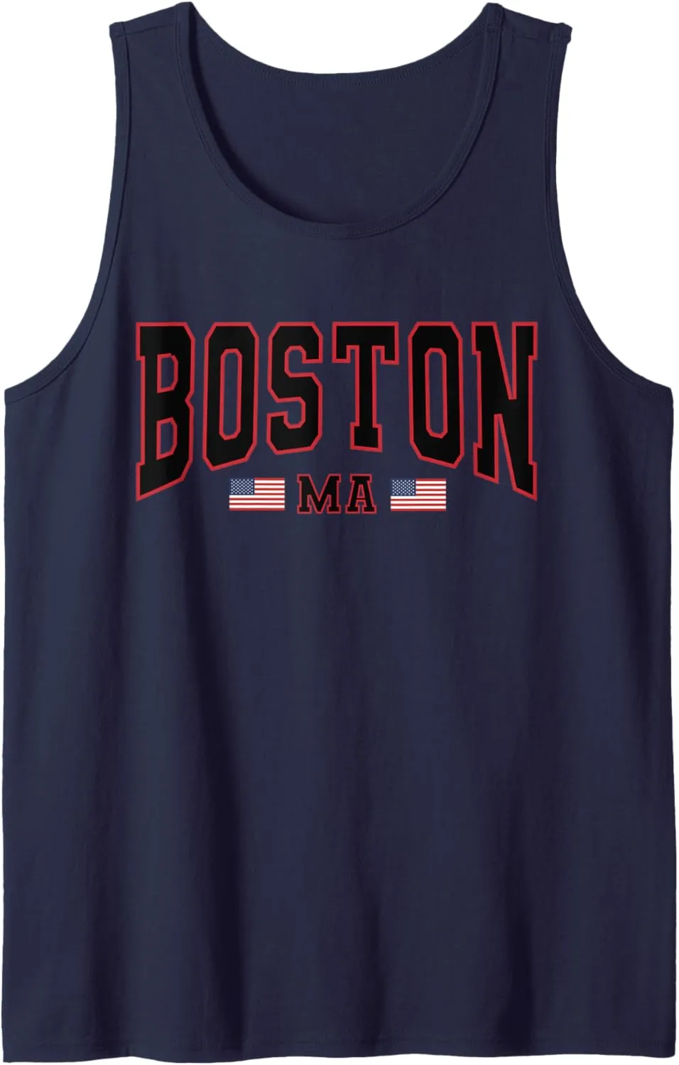 Patriotic Boston MA USA Flag Varsity Vintage Boston Tank Top
