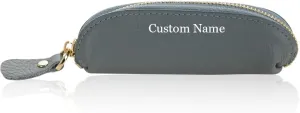 Personalized Coin Purse with Custom Name - 6 Color Options - Genuine Leather Small Coin Purse Makeup Bag- Daily Travel Accessories Birthday Gift for Women