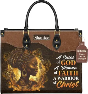 Personalized Leather Handbag with Zipper for African American Woman, Custom Purses Gift For Black Women, Mother's Day Gift