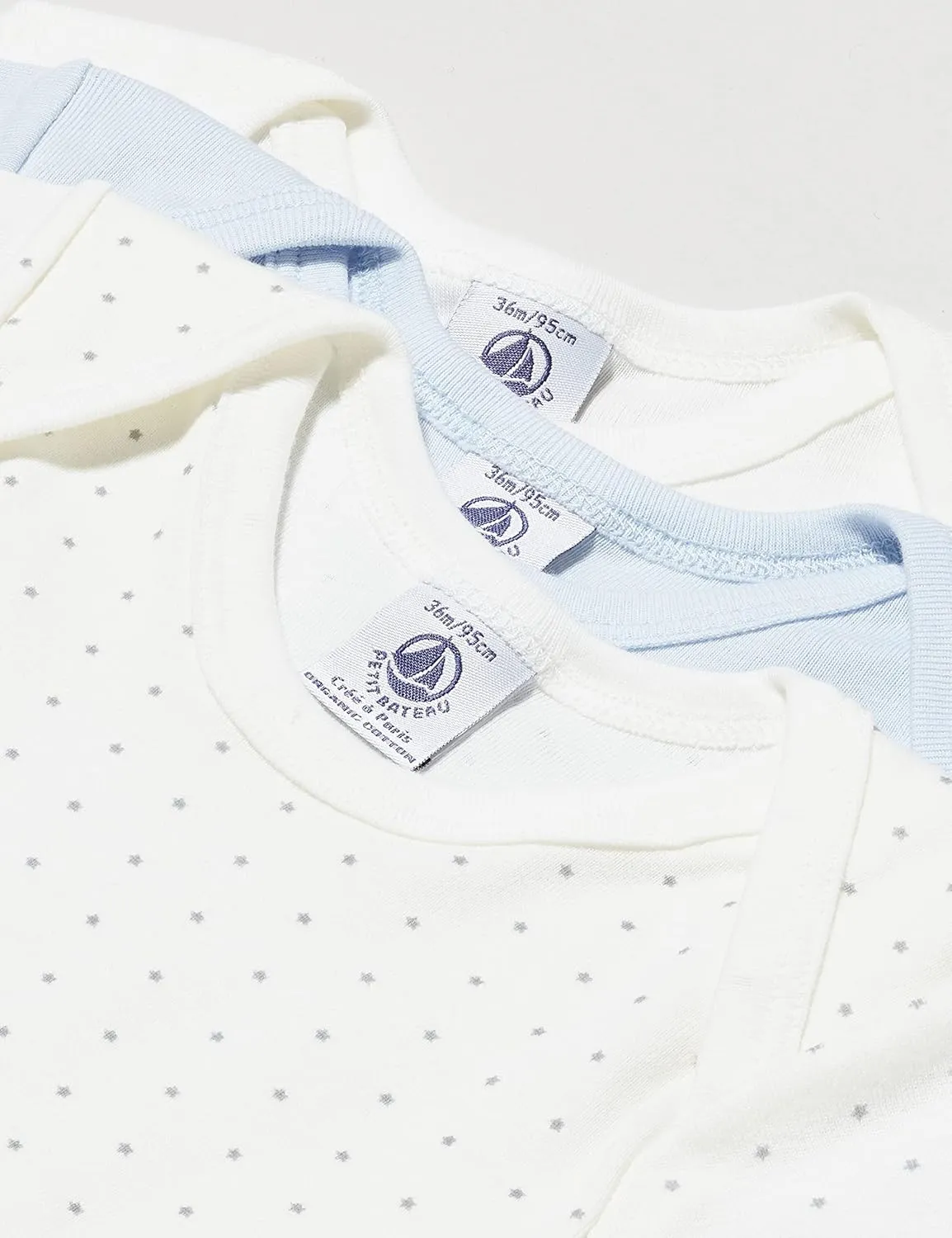 Petit Bateau BABIES SHORT-SLEEVED COTTON BODYSUITS - 3-PACK 3-36 M0NTHS