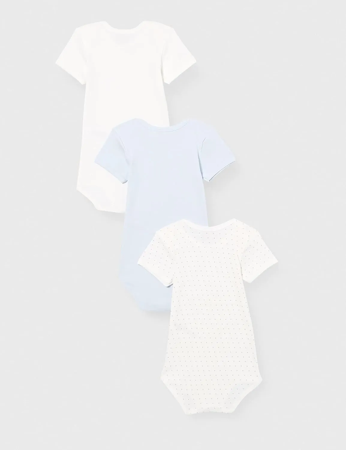 Petit Bateau BABIES SHORT-SLEEVED COTTON BODYSUITS - 3-PACK 3-36 M0NTHS