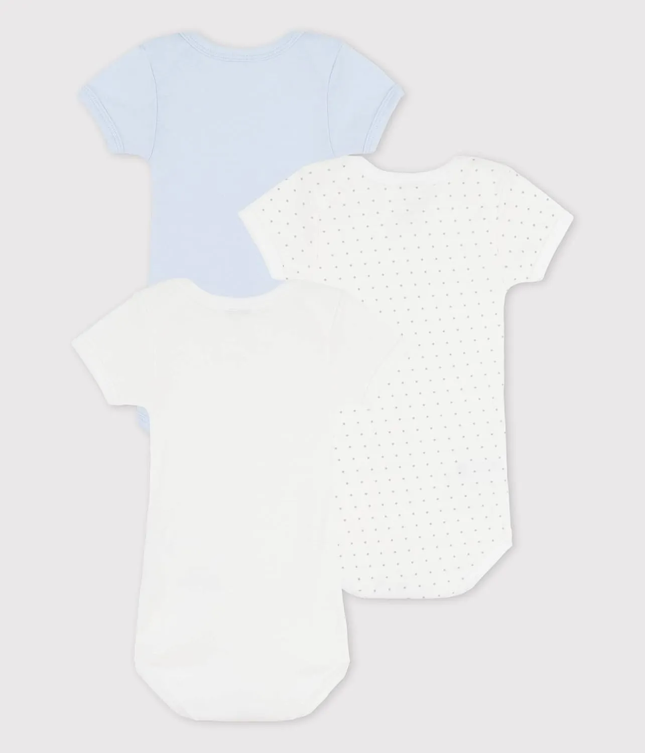 Petit Bateau BABIES SHORT-SLEEVED COTTON BODYSUITS - 3-PACK 3-36 M0NTHS