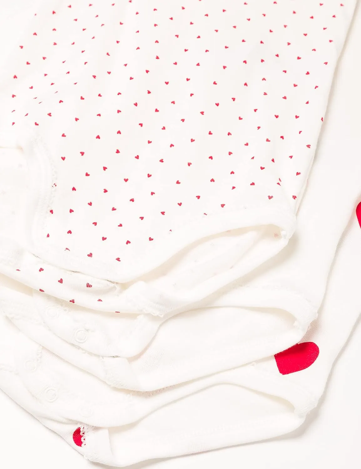 Petit Bateau Baby Girls' Short-Sleeved Heart Pattern Organic Cotton Bodysuits - 3-Pack STYLE A00BB SIZES 1-36 MONTHS …