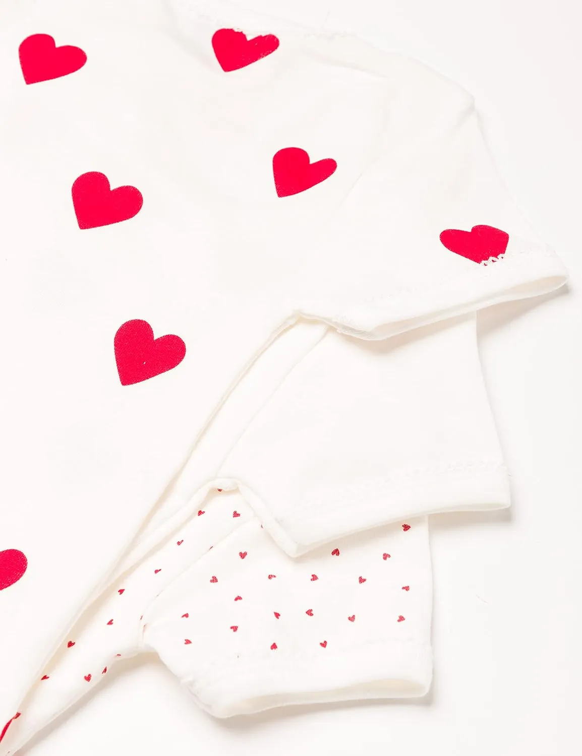 Petit Bateau Baby Girls' Short-Sleeved Heart Pattern Organic Cotton Bodysuits - 3-Pack STYLE A00BB SIZES 1-36 MONTHS …