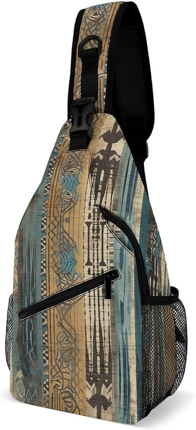 Pillars And Totems Crossbody Sling Bag for Men Hiking Backpack Travel Chest Bag Man Purse Shoulder Bags Daypack
