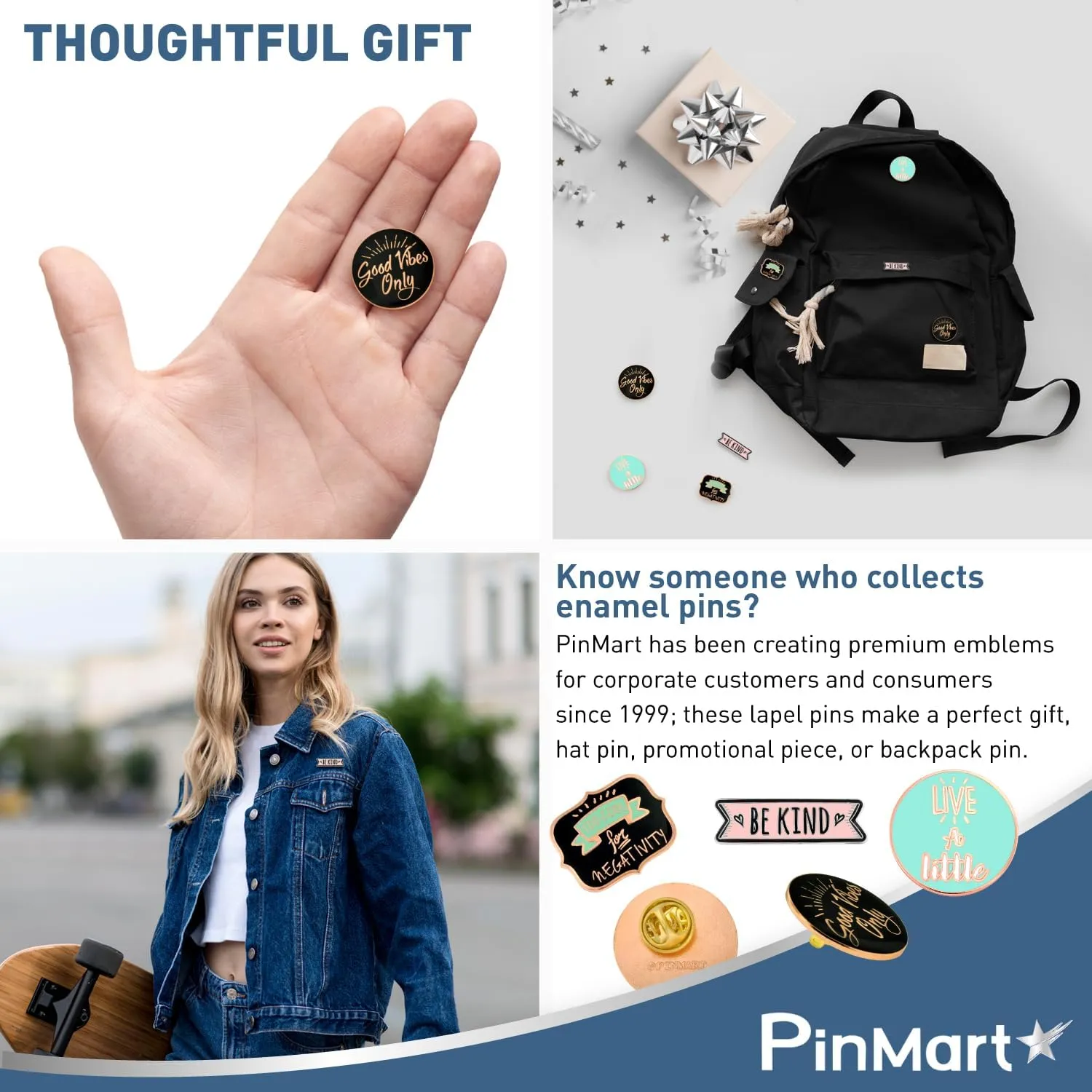 PinMart Motivational Enamel Lapel Pin – Nickel and Copper Plated Enamel Lapel Pin for Clothing, Bags and Lanyards – Inspirational Supports Kindness and Positive Mental Health