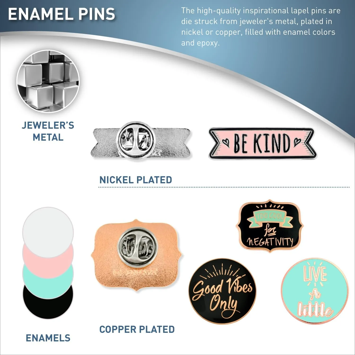 PinMart Motivational Enamel Lapel Pin – Nickel and Copper Plated Enamel Lapel Pin for Clothing, Bags and Lanyards – Inspirational Supports Kindness and Positive Mental Health