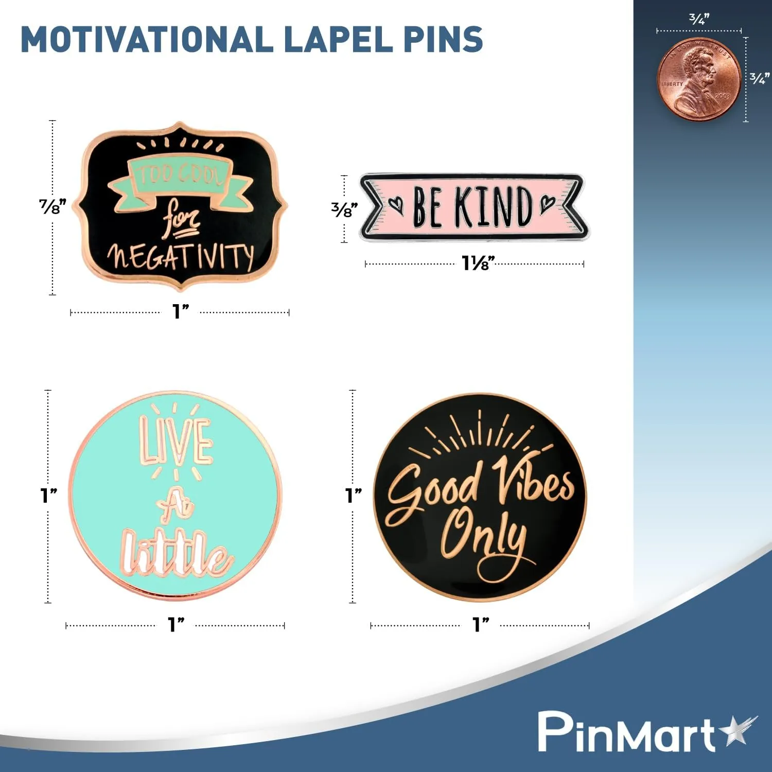 PinMart Motivational Enamel Lapel Pin – Nickel and Copper Plated Enamel Lapel Pin for Clothing, Bags and Lanyards – Inspirational Supports Kindness and Positive Mental Health