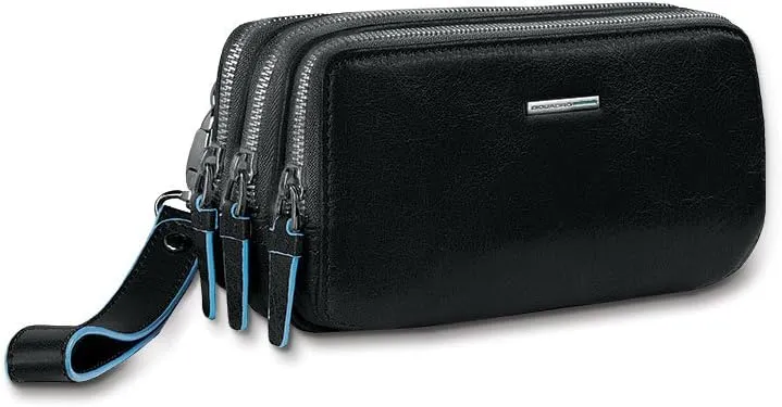 Piquadro Case with Three Dividers, Black, One Size