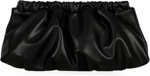 Pleated Evening Bag Soft Vegan Leather Dressy Clutch Purse Formal Ruched Handbag for Women