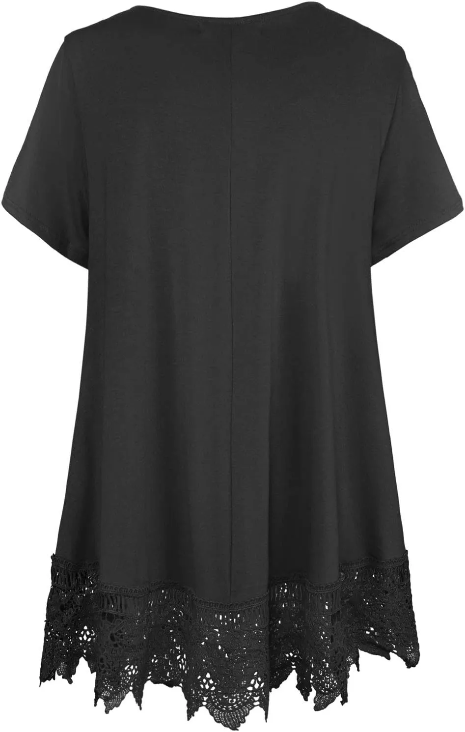 Plus Size Tunic Tops for Women Blouses Shirt Loose Fit Lace Extender Short Sleeve Halloween
