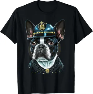 Police Officer Boston Terrier Cop dog Police Boston Terrier T-Shirt