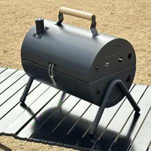 Portable Charcoal Grill, Small Tabletop Barbecue Grill for Outdoor Camping, Heavy Duty Design, Easy Assembly, Black