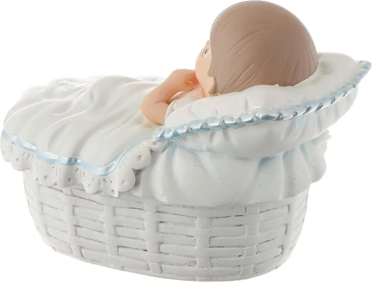 Precious Moments Baptism Gift, Boy's Resin Rosary Box with Hand-Painted Details, Perfect Keepsake, 153409