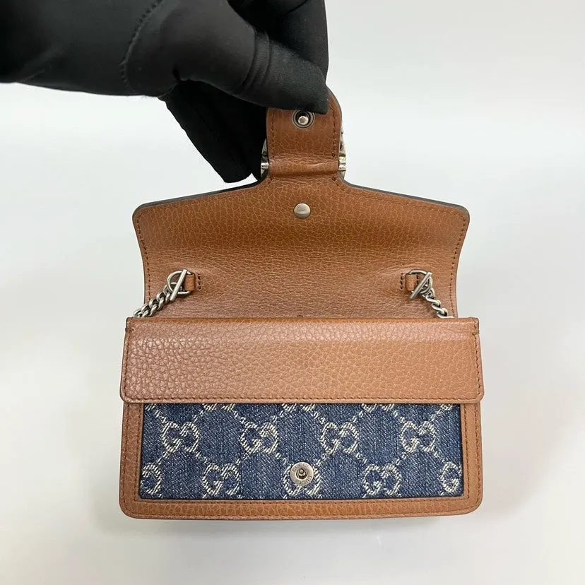 Preloved Gucci Dionysus Mini 16.5*10cm Navy Blue Monogram Canvas Crossbody Bag XJ10856
