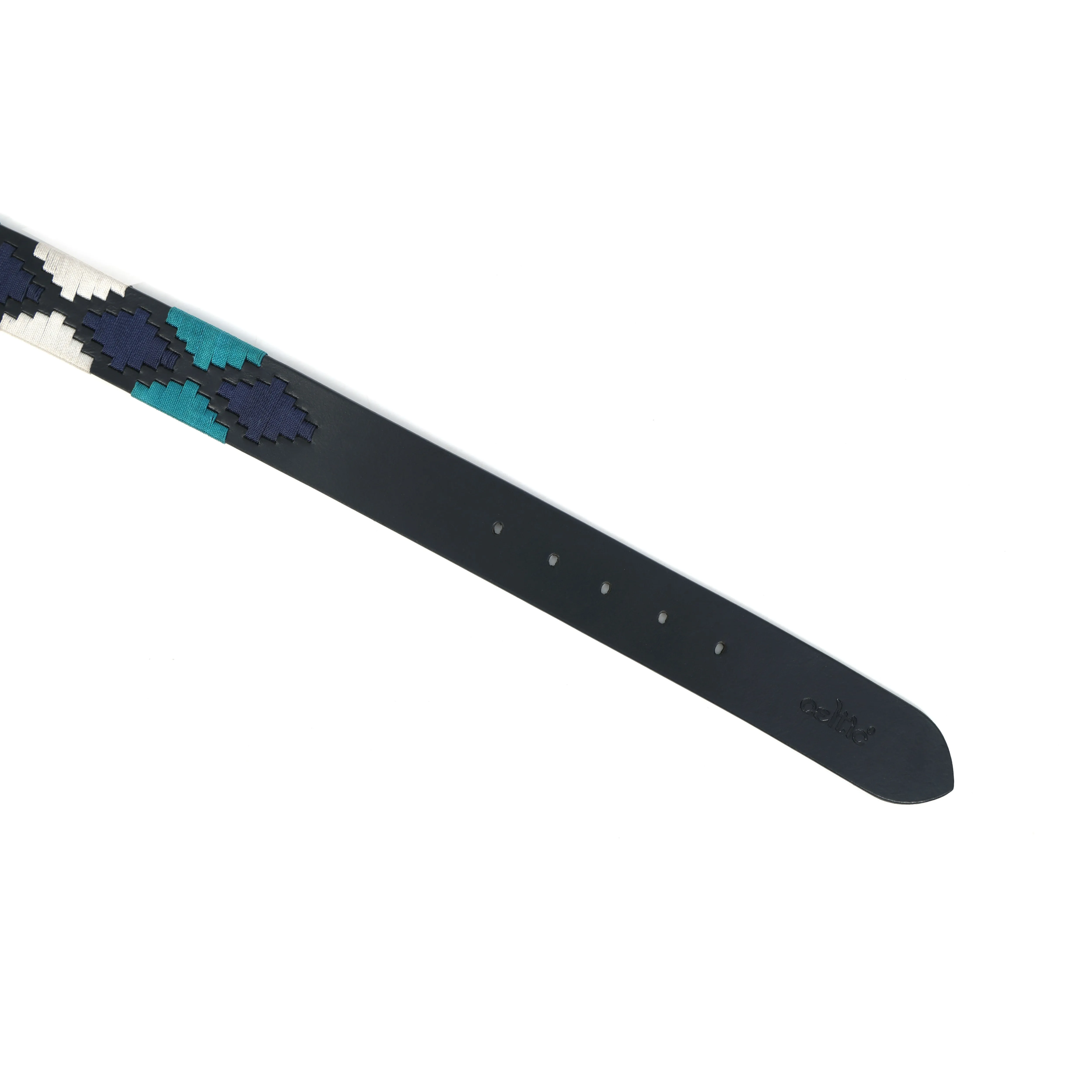 Premium Black Leather Belt with Multi-Color Stitching – Durable & Stylish.LB-872