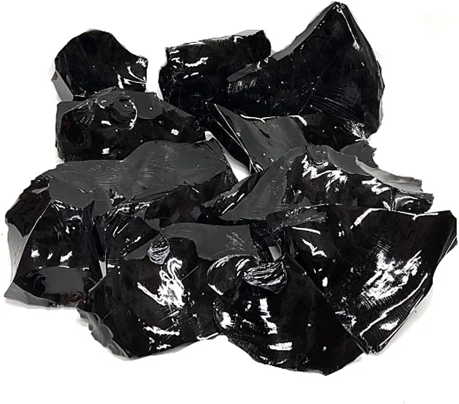 Premium Black Obsidian Spalls Knapping Stone (10lbs) - Grade A