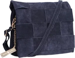 Premium Italian Leather Handmade in Florence, Italy. Suede Crossbody Bag for Women with a Detachable Strap Made in Italy