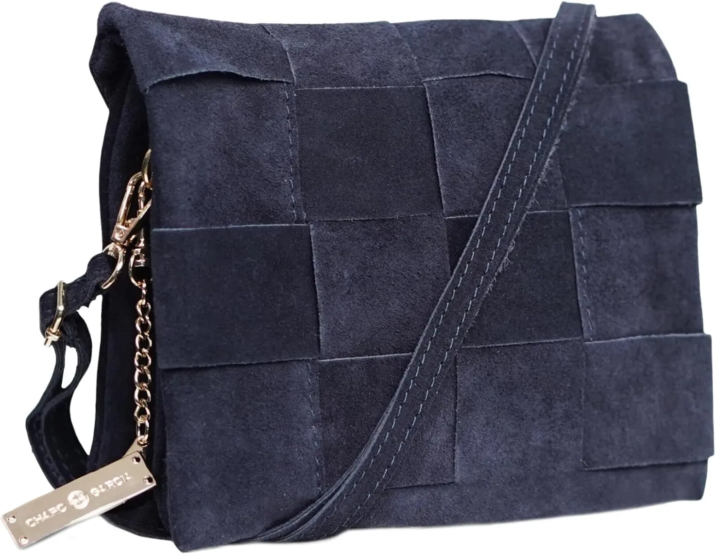 Premium Italian Leather Handmade in Florence, Italy. Suede Crossbody Bag for Women with a Detachable Strap Made in Italy