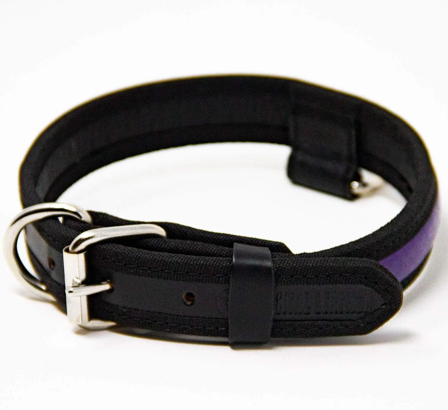 Premium Leather Dog Collar - Best Full Grain Heavy Duty Genuine Leather Collar (Purple, Medium)