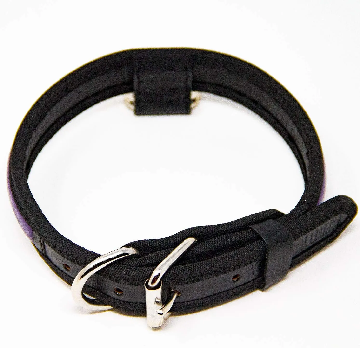 Premium Leather Dog Collar - Best Full Grain Heavy Duty Genuine Leather Collar (Purple, Medium)