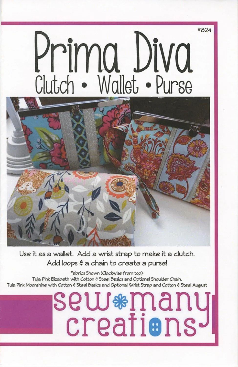 Prima Diva: Clutch - Wallet - Purse - Sewing Pattern
