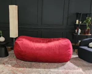 Provides Comfort and Style with 8 Foot Cylindrical Bean Bag, Soft Microfiber, Machine Cover, Red