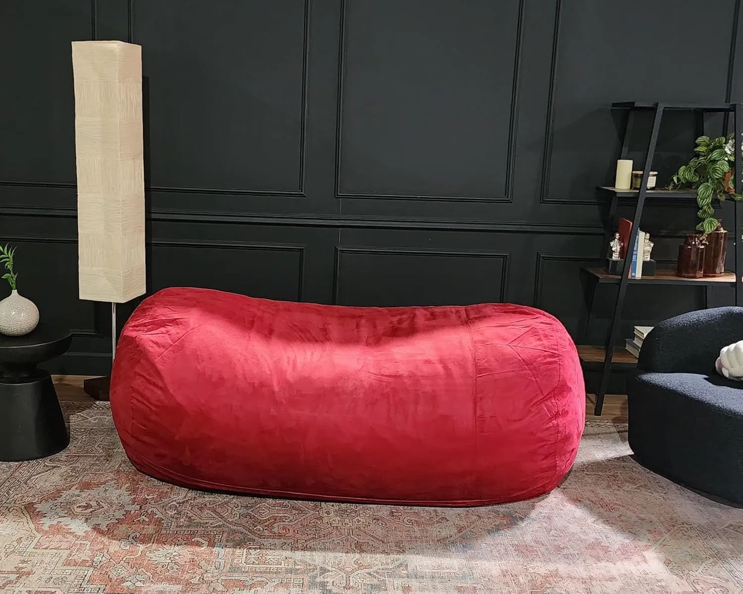 Provides Comfort and Style with 8 Foot Cylindrical Bean Bag, Soft Microfiber, Machine Cover, Red
