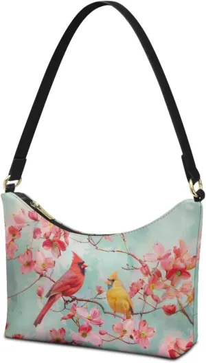 PU Leather Underarm Shoulder Bag Small Zipper Hobo Bags for Women Crescent Tote Bag for Date Travel Shopping