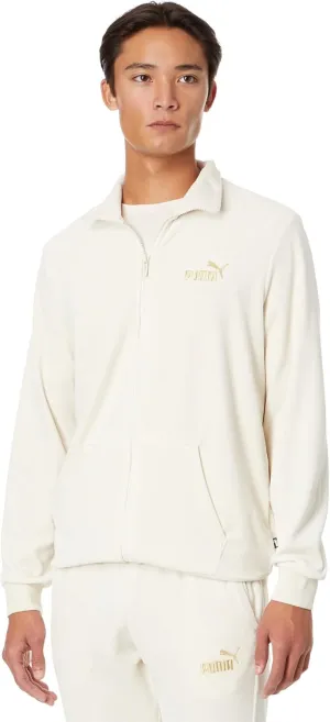 PUMA Men's Gold Trimmed Velour Track Jacket