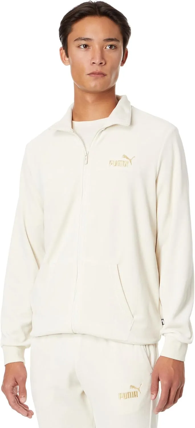 PUMA Men's Gold Trimmed Velour Track Jacket