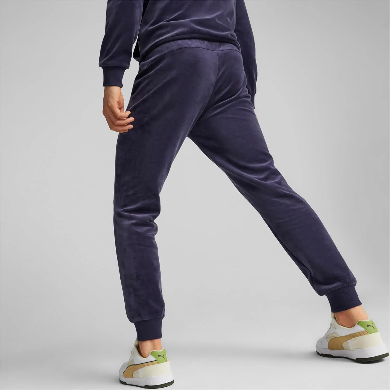PUMA Men's Gold Trimmed Velour Track Pants