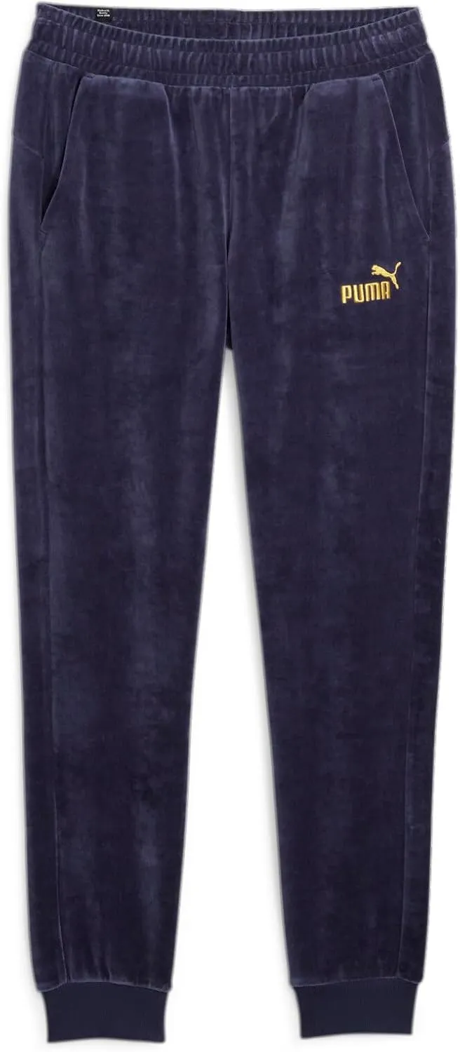 PUMA Men's Gold Trimmed Velour Track Pants