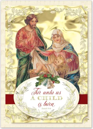 Punch Studio Holy Family Dimensional Holiday Boxed Cards Featuring 12 Embellished Cards and Envelopes (44695), multi