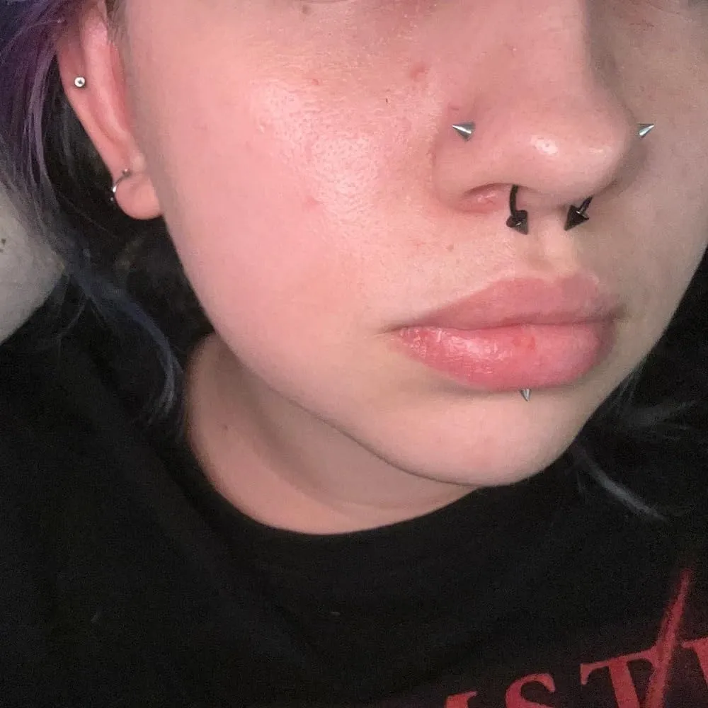 PunkTracker 16G Long Spike Septum, Nose and Piercing Jewelry for Women & Men