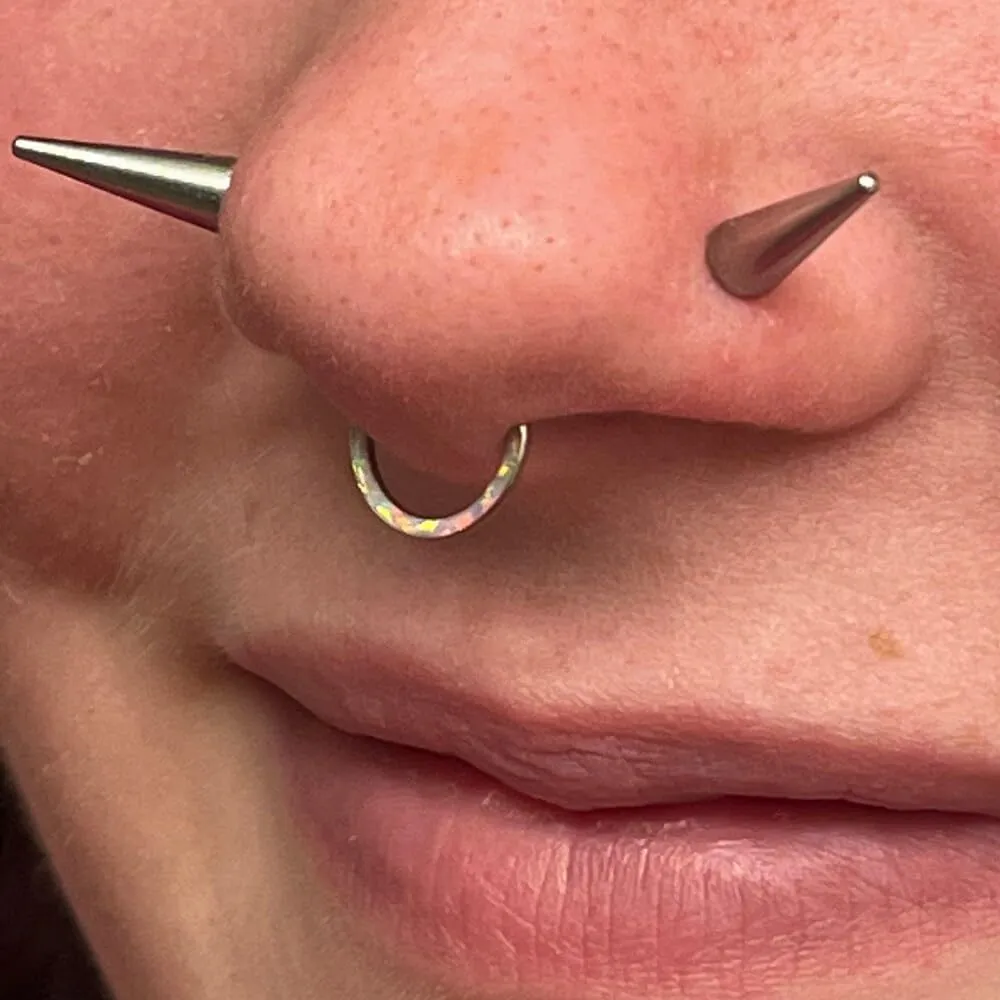 PunkTracker 16G Long Spike Septum, Nose and Piercing Jewelry for Women & Men