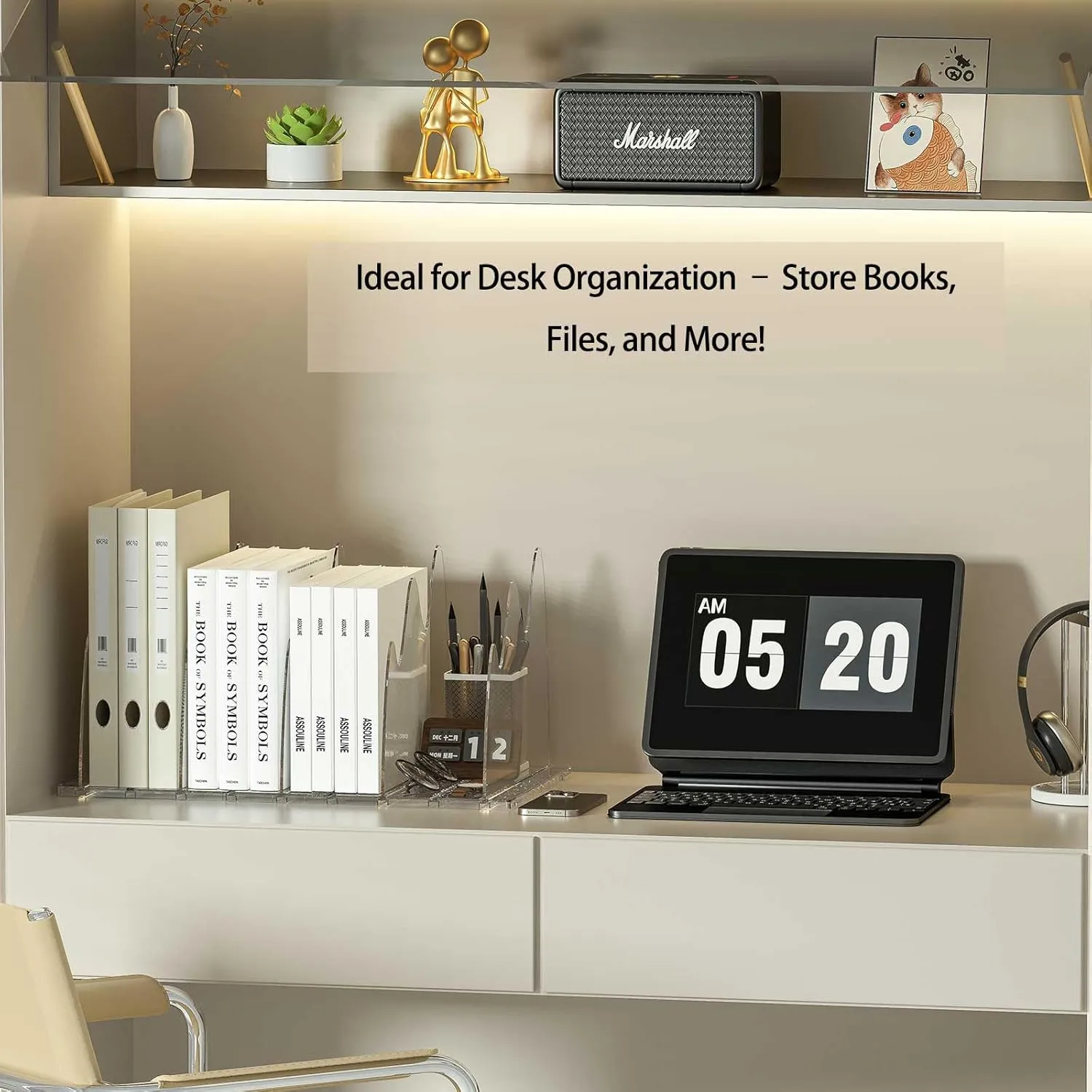 Purse Organizer for Closet - 2 Pack Acrylic Clear Shelf Dividers, Adjustable Bag Handbag Book Storage Organizer for Bedroom Office, Cloud