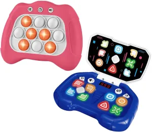 Quick Push Game & Handheld Dance Game, Light Up Push Bubble/Button Game Electronic Brain & Memory Games Stress Relief Sensory Pop Fidget Game Toys Birthday Toy for Kids 3-12