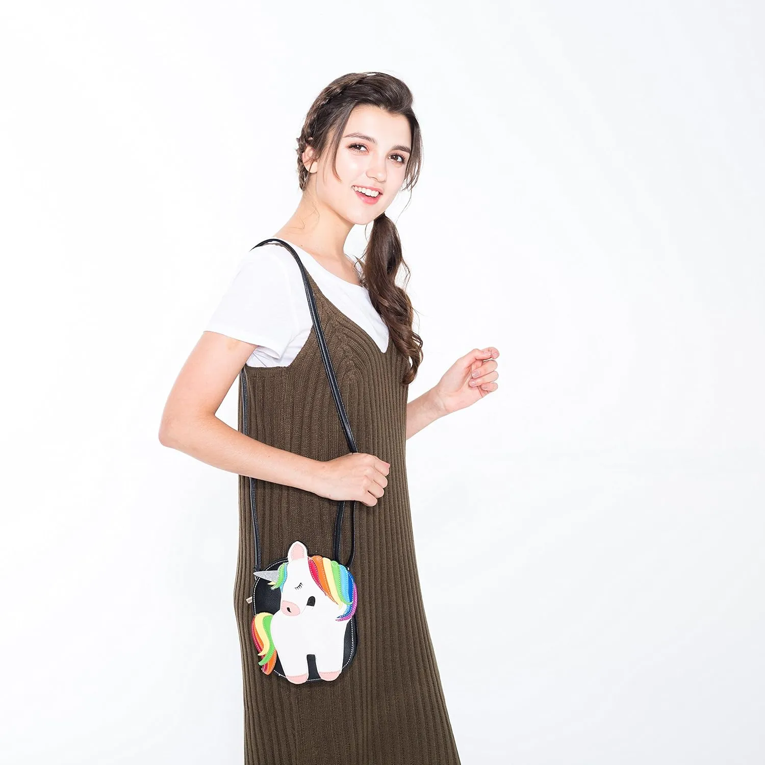 Rainbow Unicorn Crossbody Bag in Vinyl Material