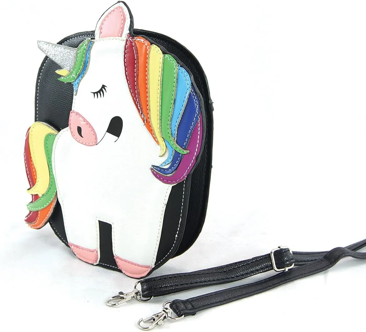 Rainbow Unicorn Crossbody Bag in Vinyl Material