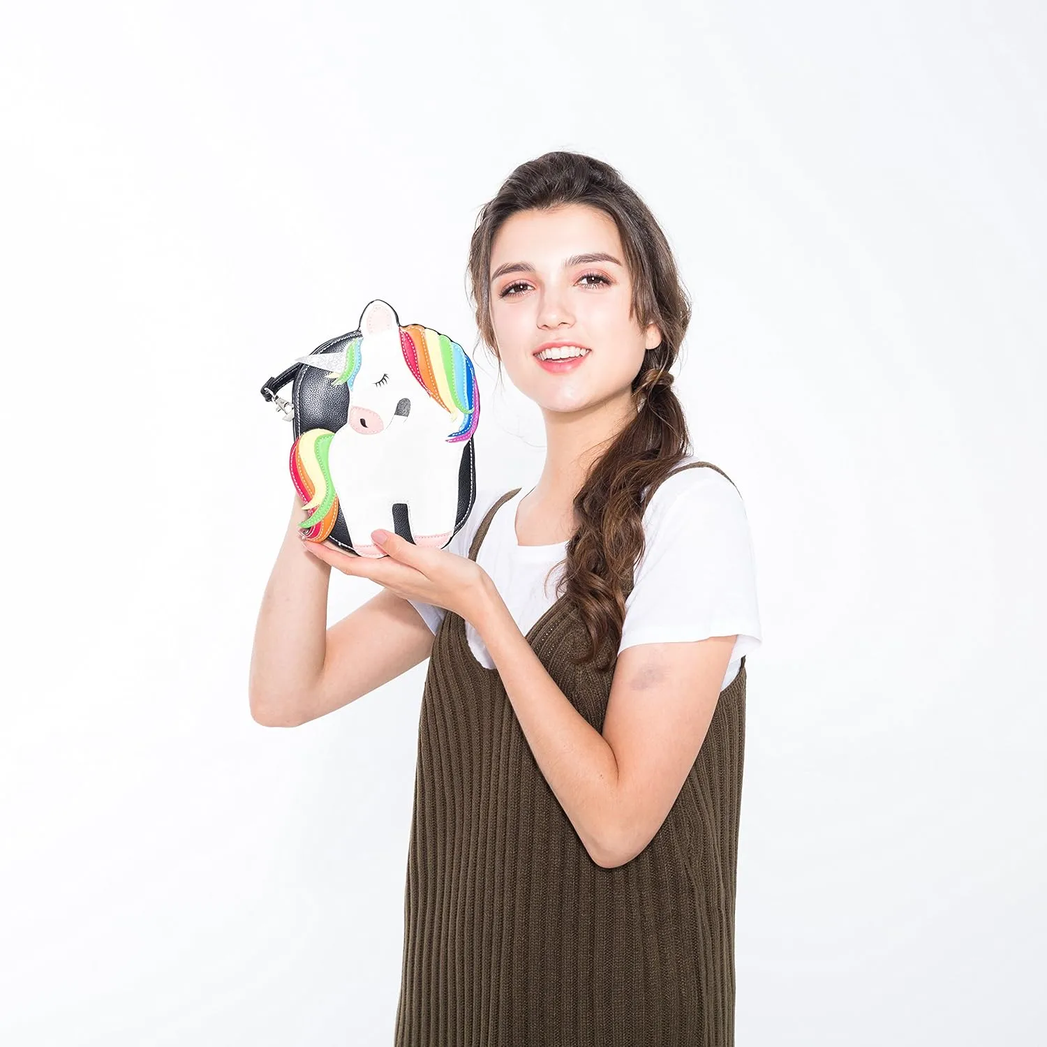 Rainbow Unicorn Crossbody Bag in Vinyl Material