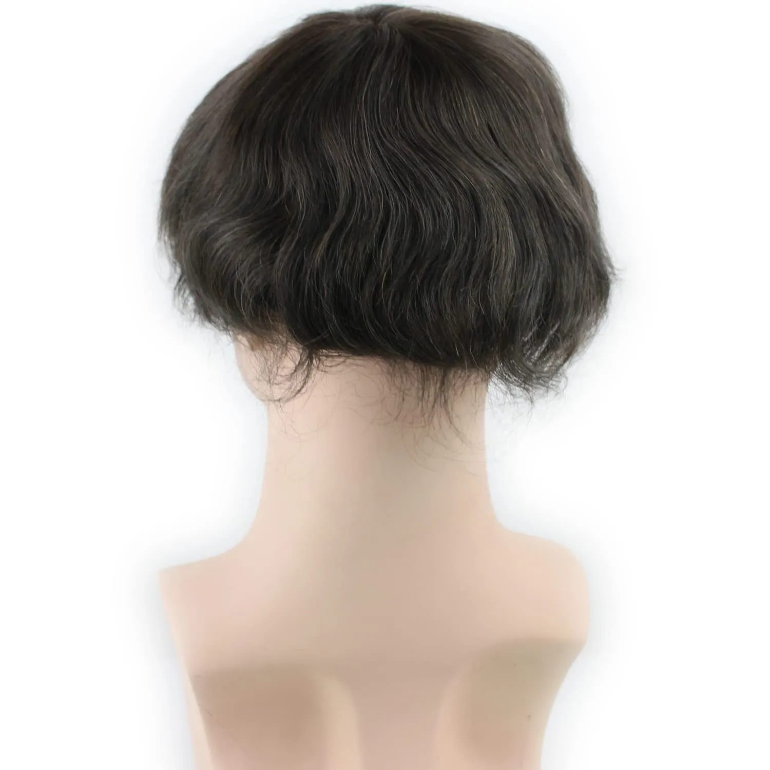 Real Human Hair French Lace with PU Thin Skin Stock Men's Toupee Hair Pieces #3 Color