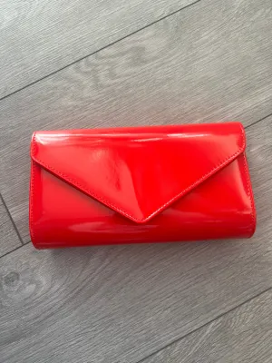 Red Patent Envelope Clutch Bag