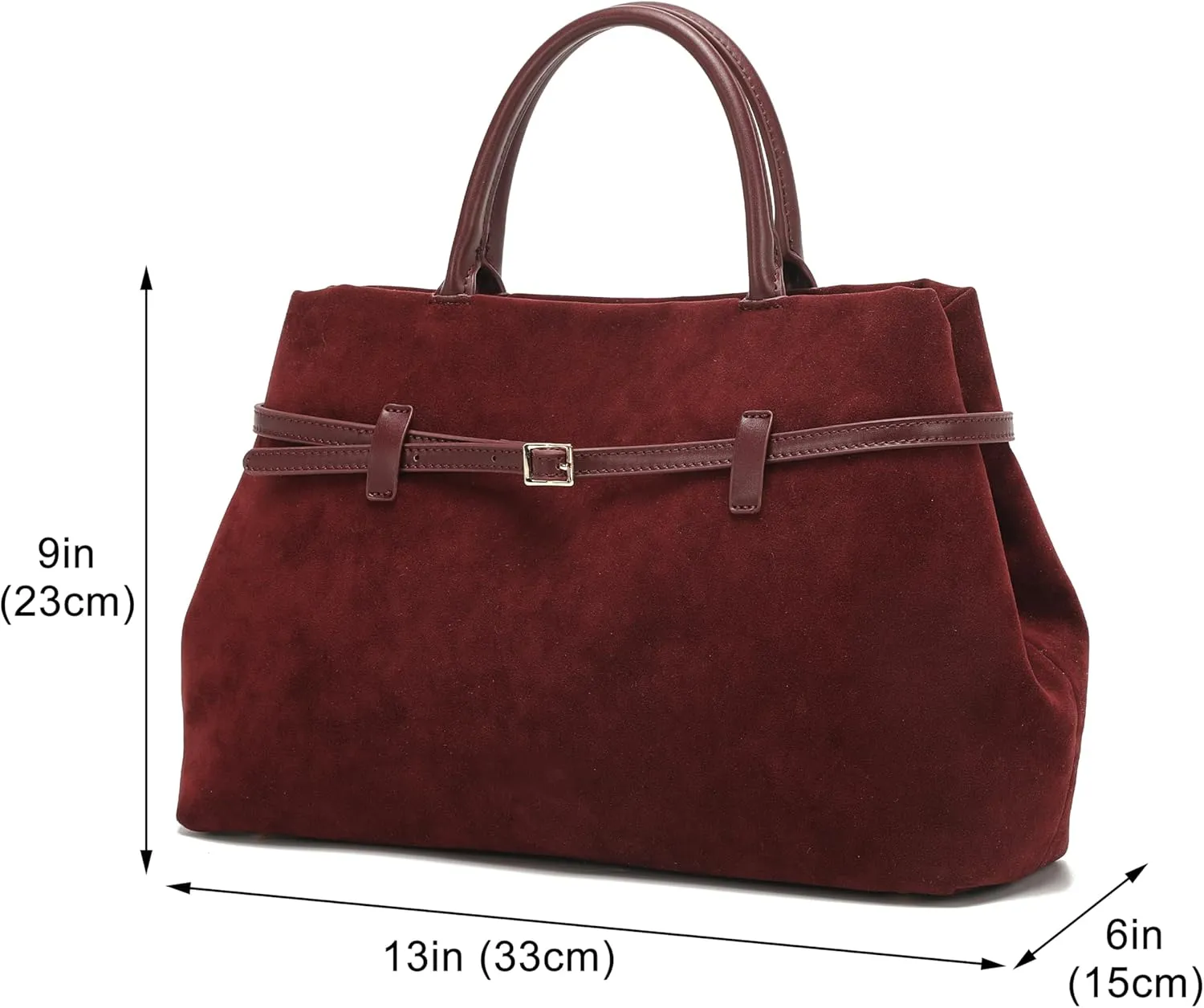 Rejolly Tote Bag for Women Buckle Belt Leather Handbag Top Handle Trendy Shoulder Purse