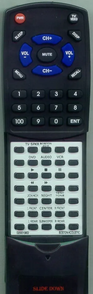 Replacement Remote Control for Boston Acoustic 6000R, DT7000, 0200010902