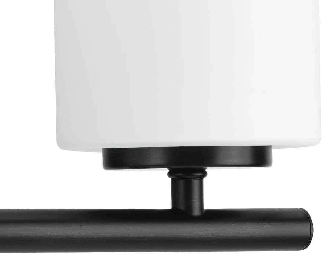 Replay Collection 2-Light Etched Glass Modern Bath Vanity Light Textured Black